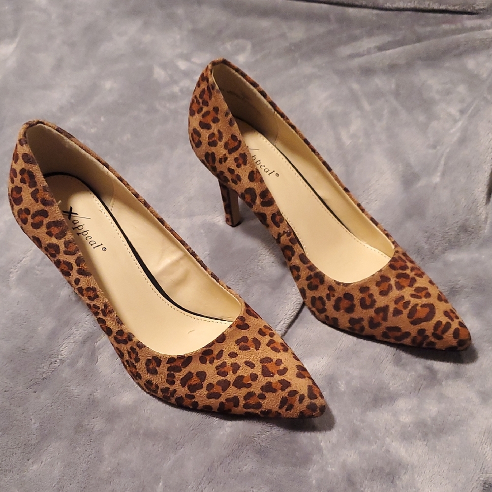 x-appeal Brown Leopard Print Heels